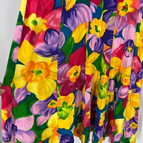 Jams World vintage 1990 Colorful Poppy Flower Maxi Long Hawaiian Dress M - Picture 4 of 7